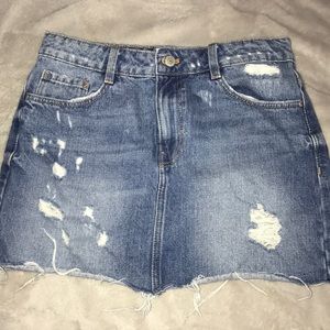Zara denim mini skirt